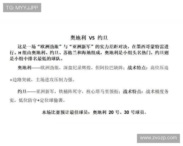 2026年世界杯奥地利对阵约旦比赛直播免费观看平台推荐与赛事亮点解析
